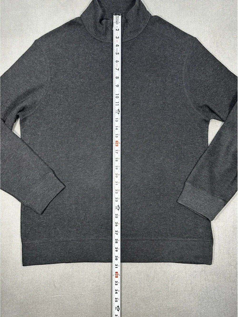 Banana Republic Men’s XL Quarter Zip Pullover Sweater Gray Cotton Blend